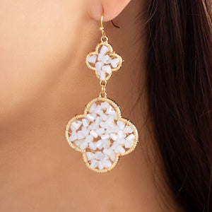 Classic Clover Earrings (White)