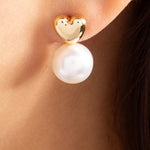 Small Heart & Pearl Earrings