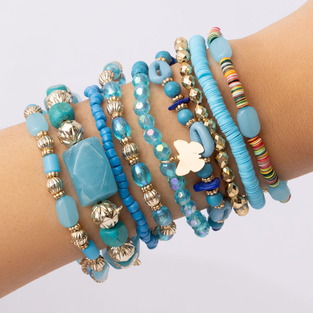 Turquoise Bead Bracelet Set