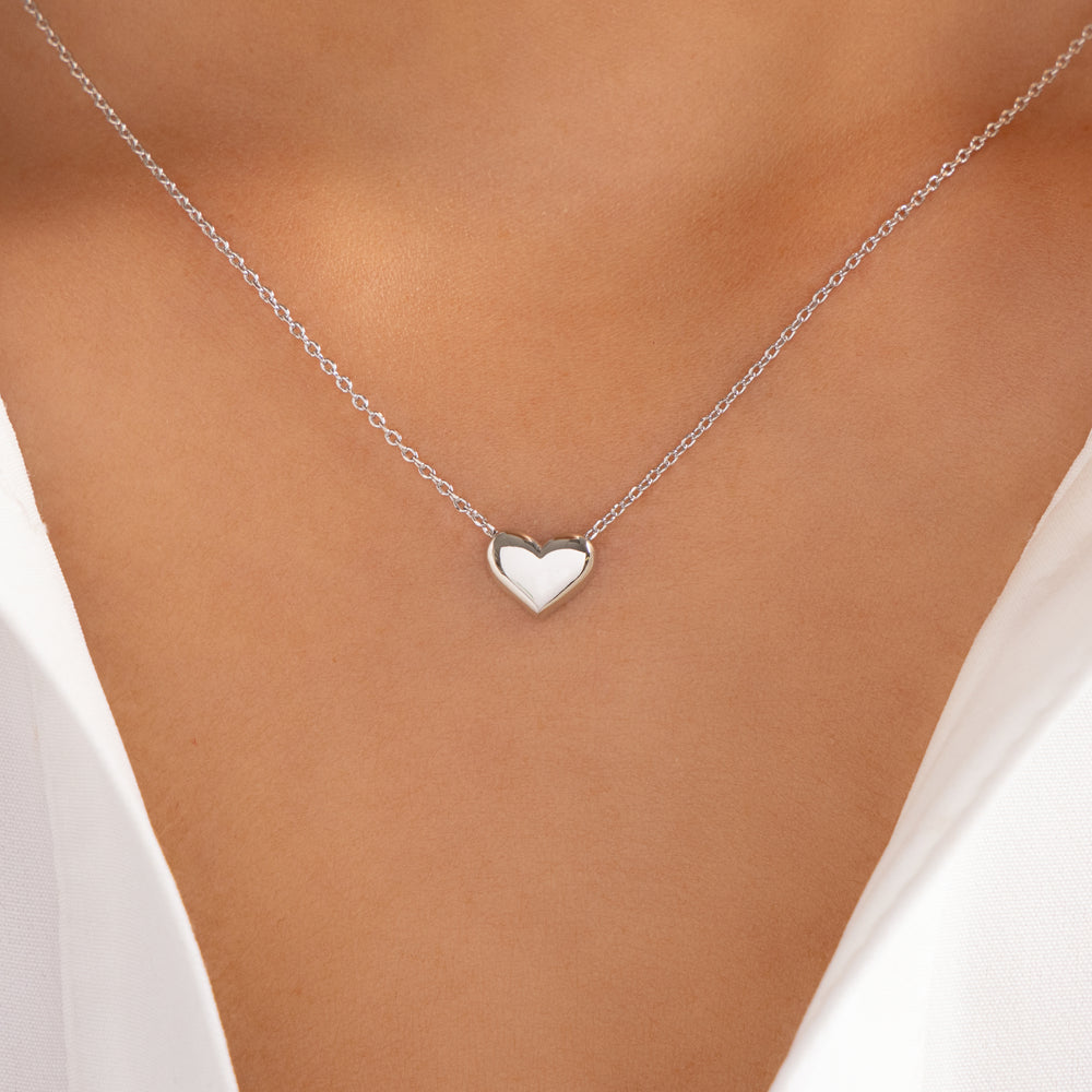 Dionna Heart Necklace (Silver)