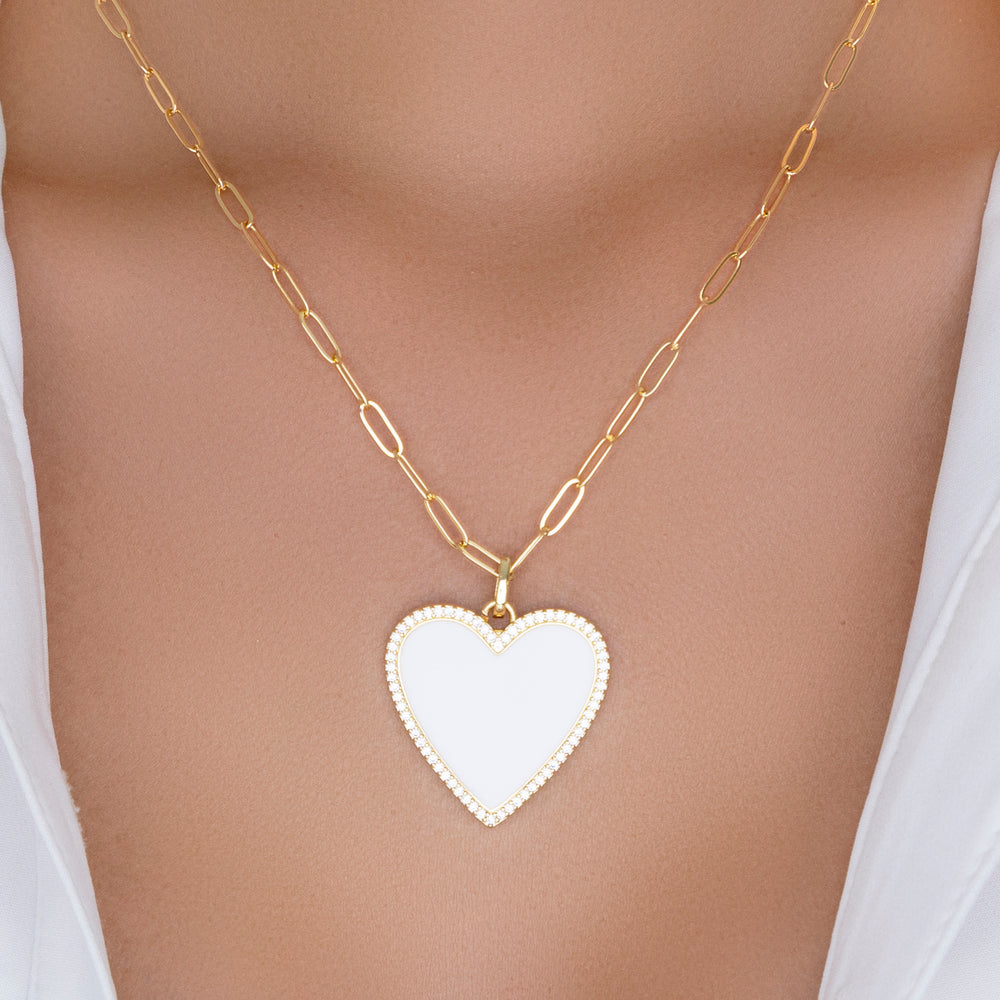 Crystal Adaline Heart Necklace (White) – Love Stylize