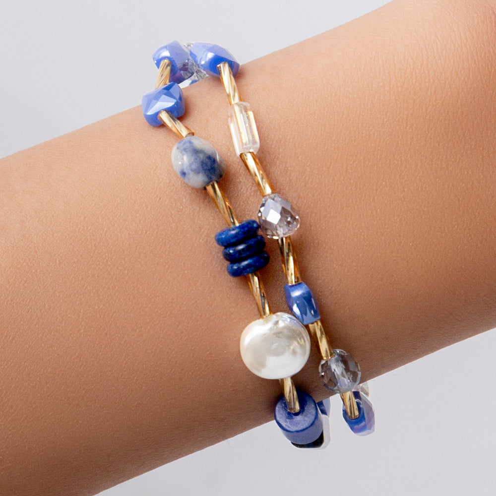 Aurelia Bead Bracelet Set (Blue)