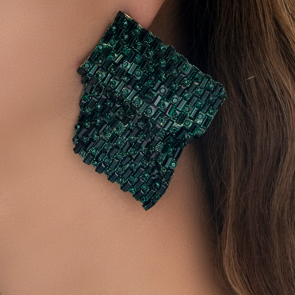 Crystal Vivian Earrings (Emerald)