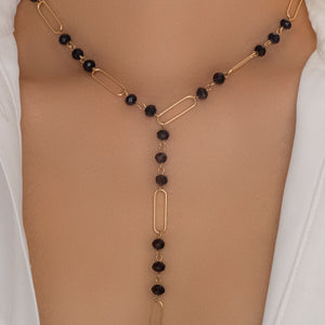 Madelyn Bead Necklace (Black)