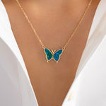 Jenna Butterfly Necklace (Iridescent)