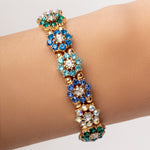 Crystal Declan Flower Bracelet (Blue)