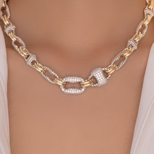 Silver & Gold Mabel Link Necklace