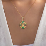 Mary & Flower Necklace (Emerald)