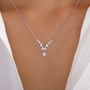 Crystal Pam Necklace (Silver)