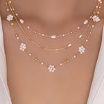 Renee Flower Necklace (White)