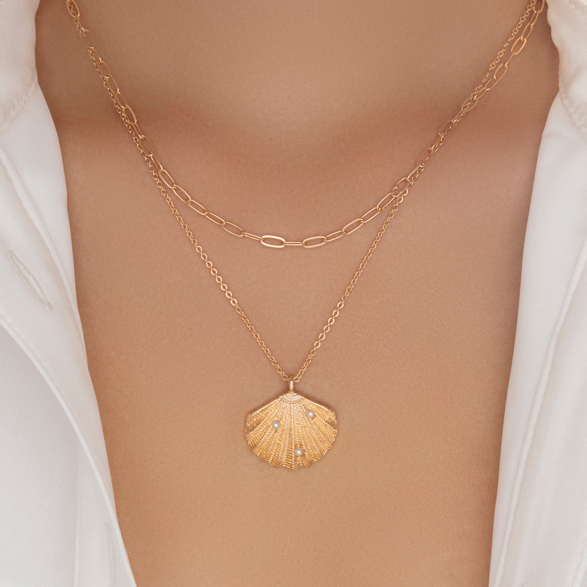 Mini Pearl & Shell Necklace – Love Stylize
