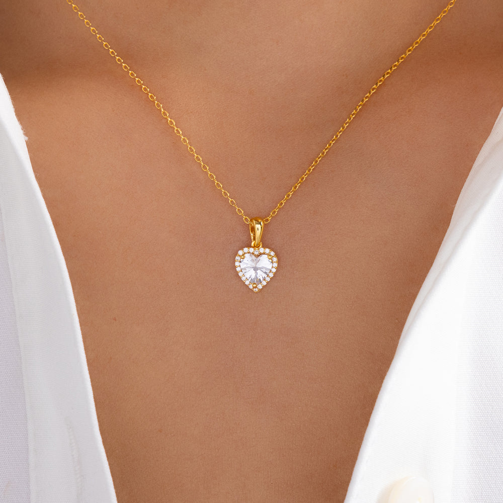 18K Crystal Heart Necklace