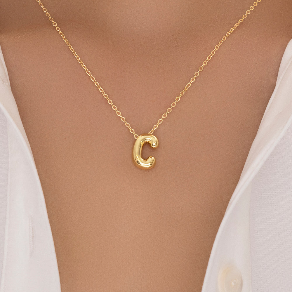 Candace Bubble Letter Necklace (C)