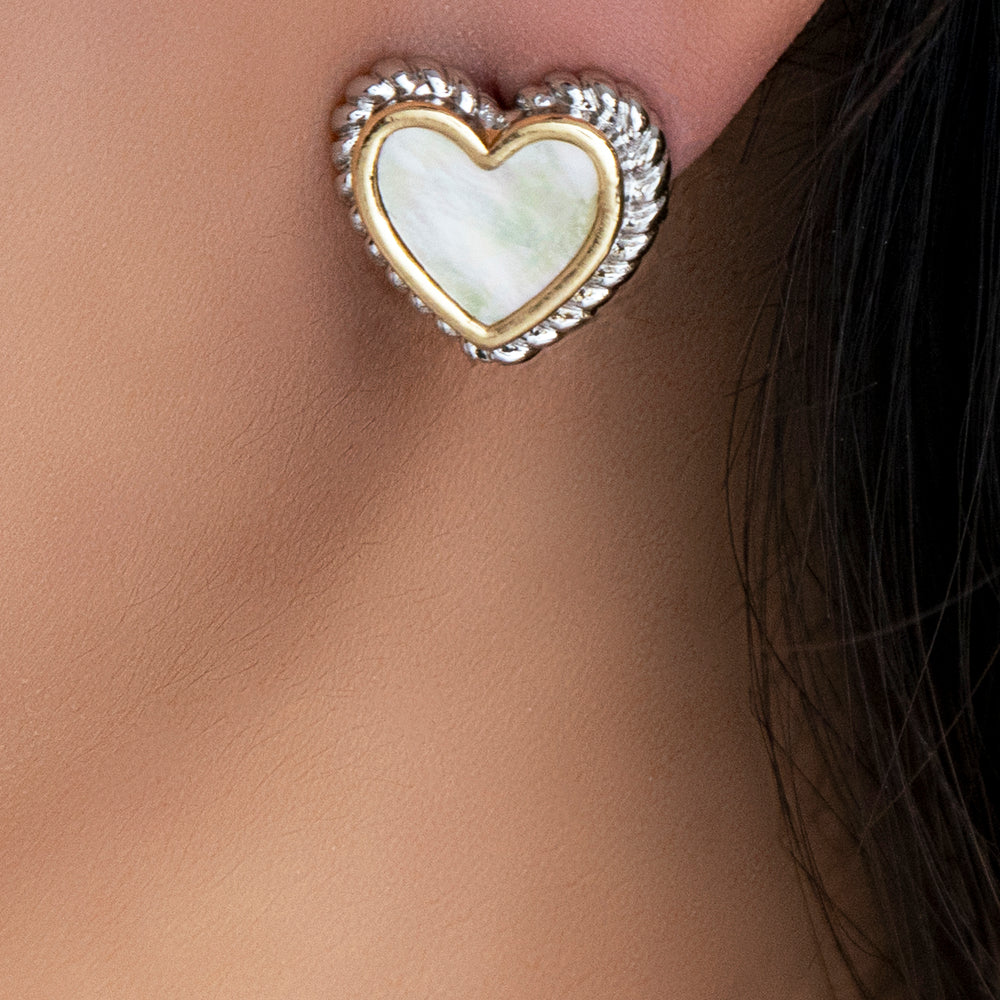 Silver & Gold Heart Earrings