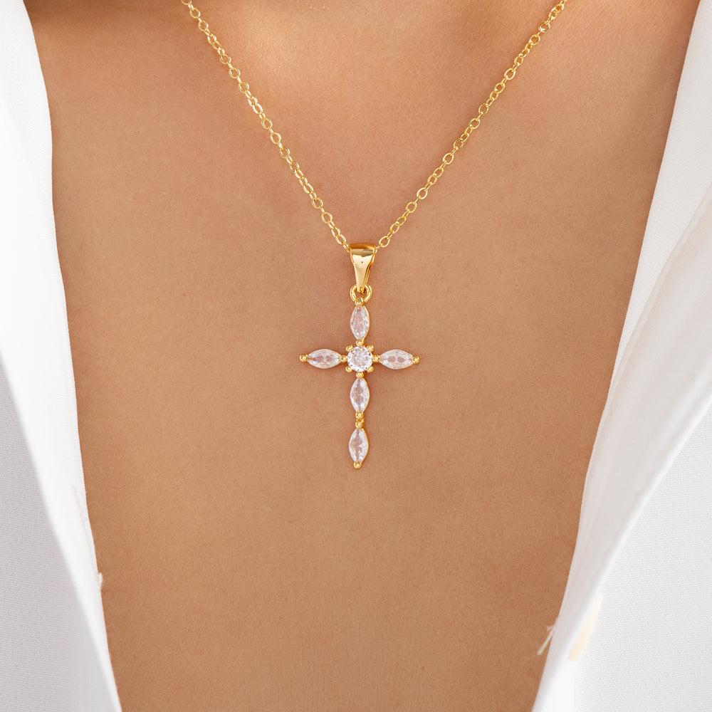 Crystal Brooklyn Cross Necklace