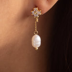Mini Flower & Pearl Earrings