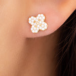 Mini Crystal Clover Earrings