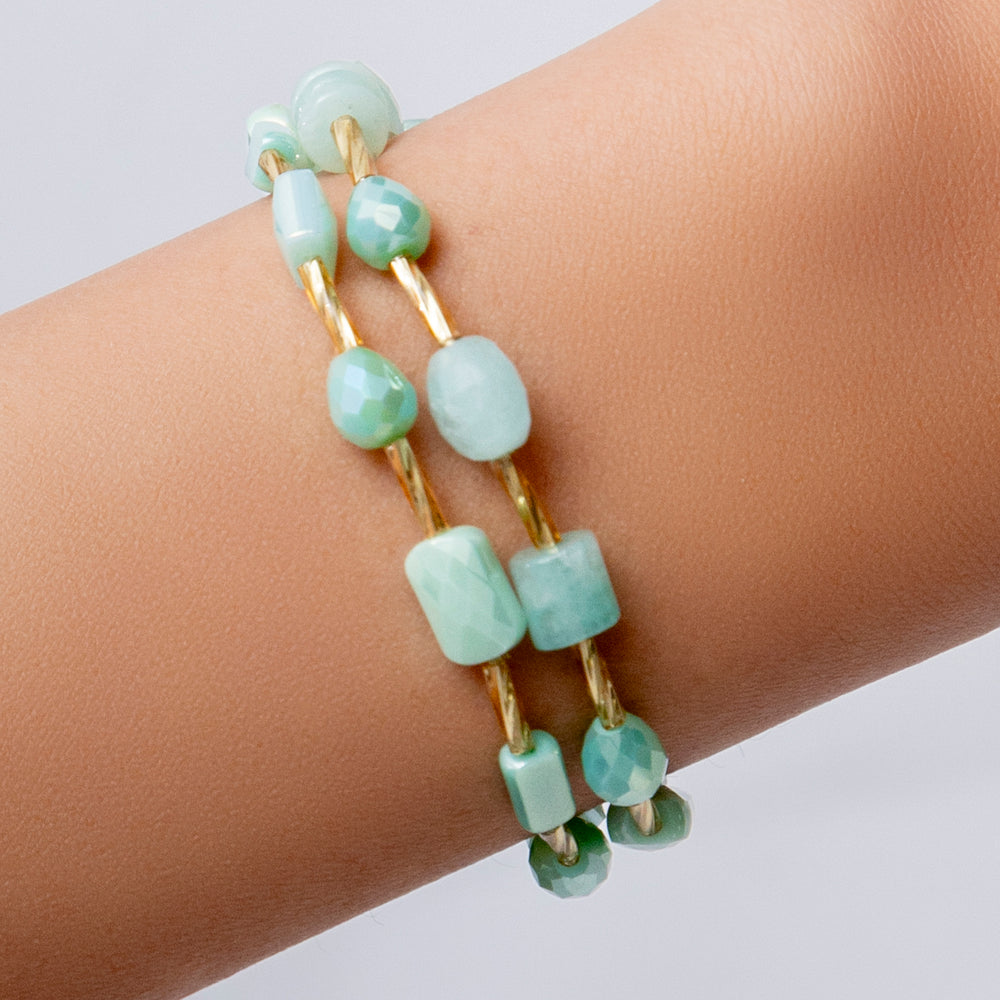 Aurelia Bead Bracelet Set (Green)