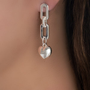 Collin Heart Earrings (Silver)