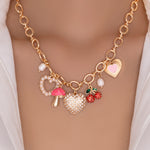 Cherry & Heart Charm Necklace