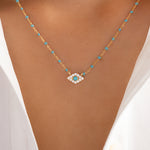 Crystal Eye Necklace (Turquoise)