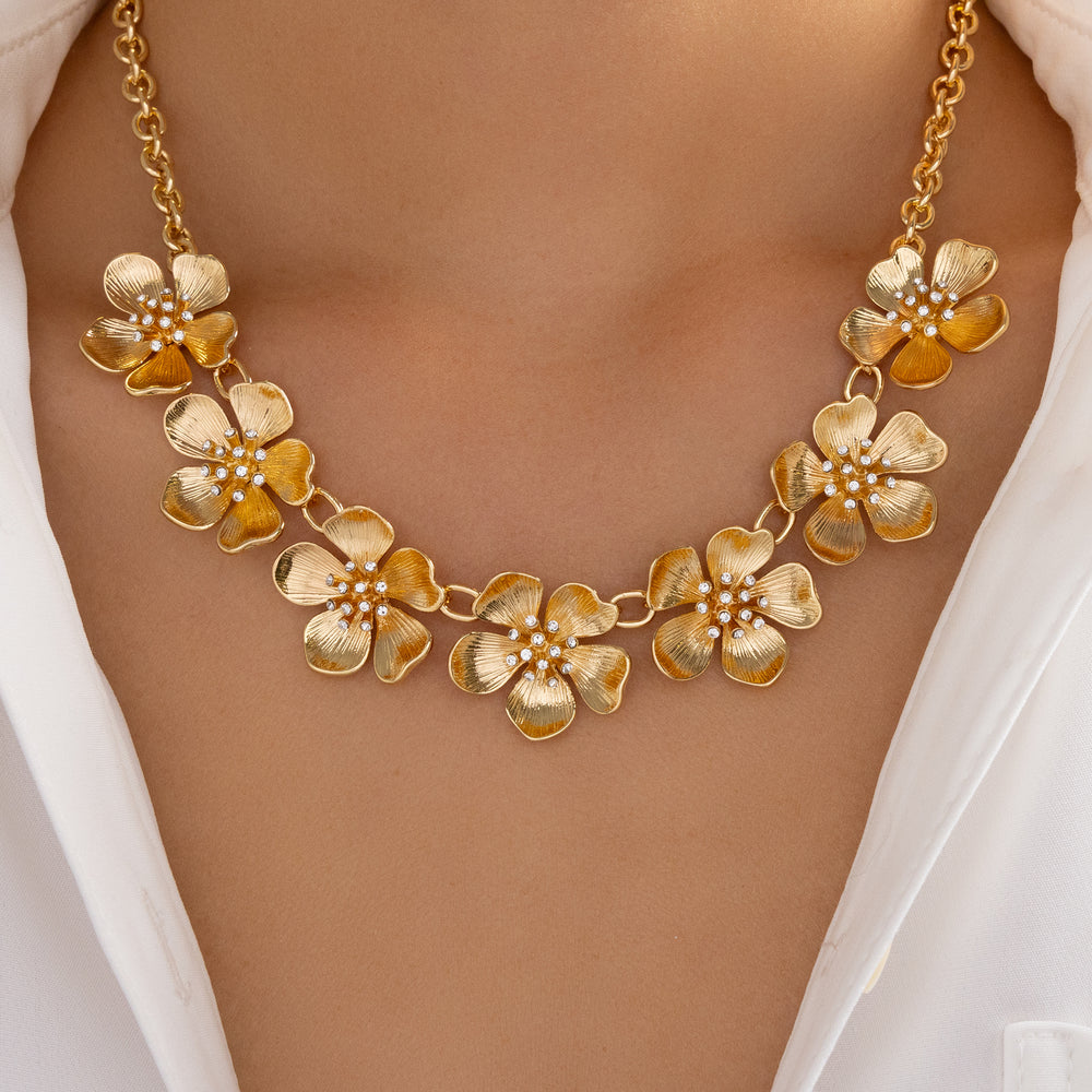 Flower Row Necklace
