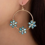 Triple Flower Earrings (Turquoise)