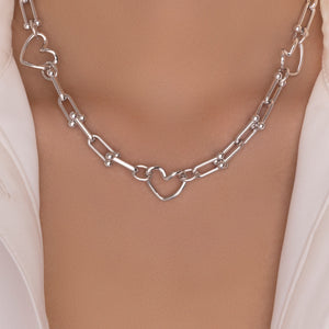 Niccola Heart Necklace (Silver)