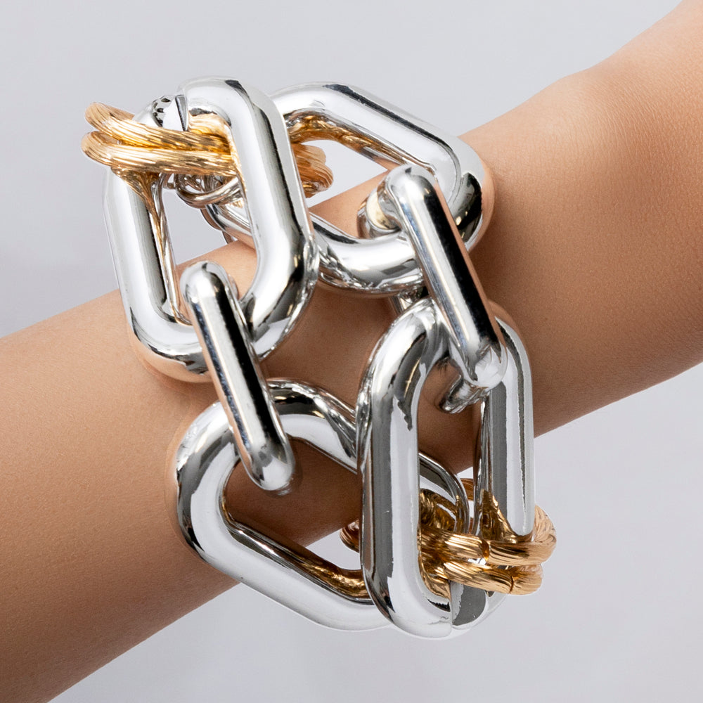 Bold Silver & Gold Bracelet