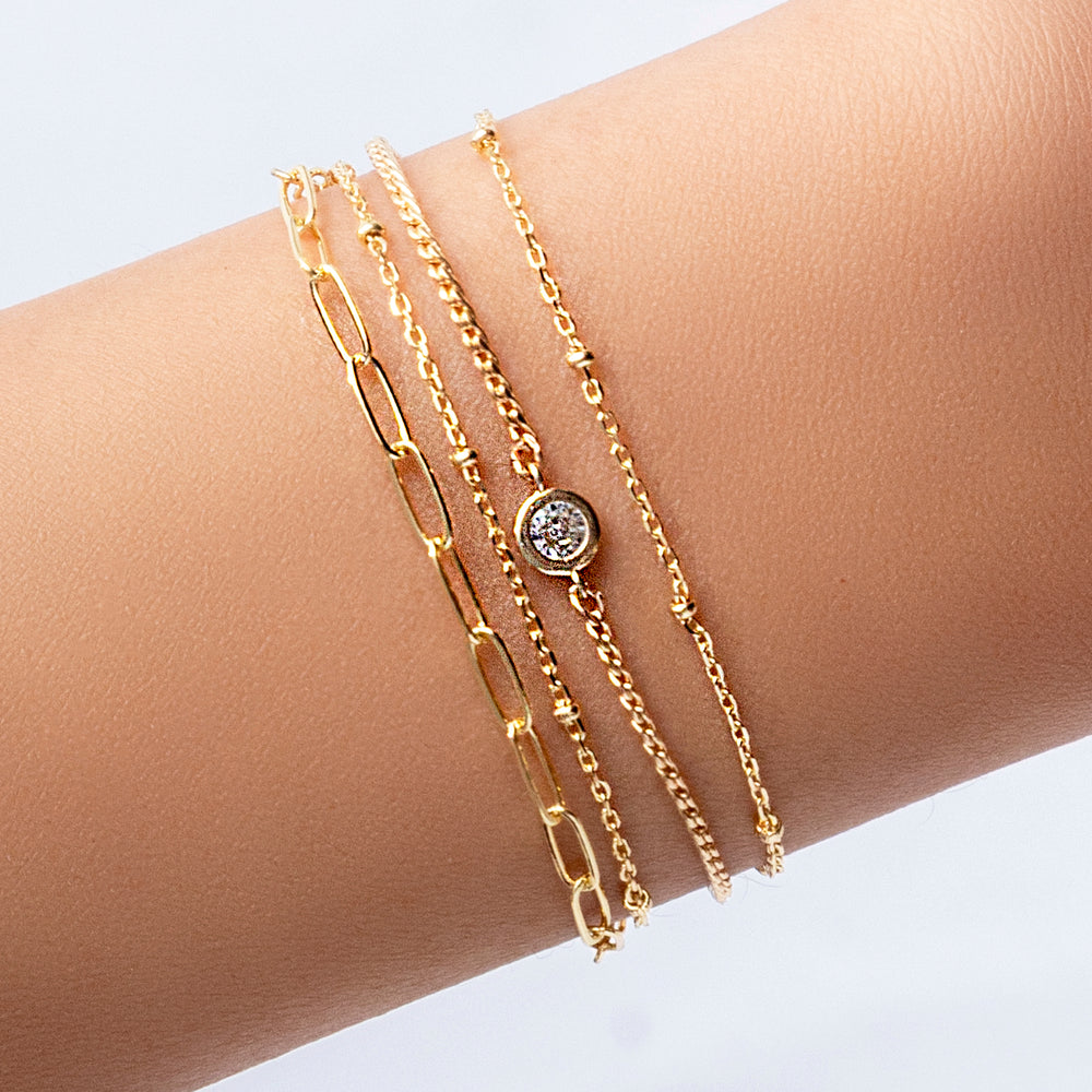 Crystal Pendant Link Bracelet