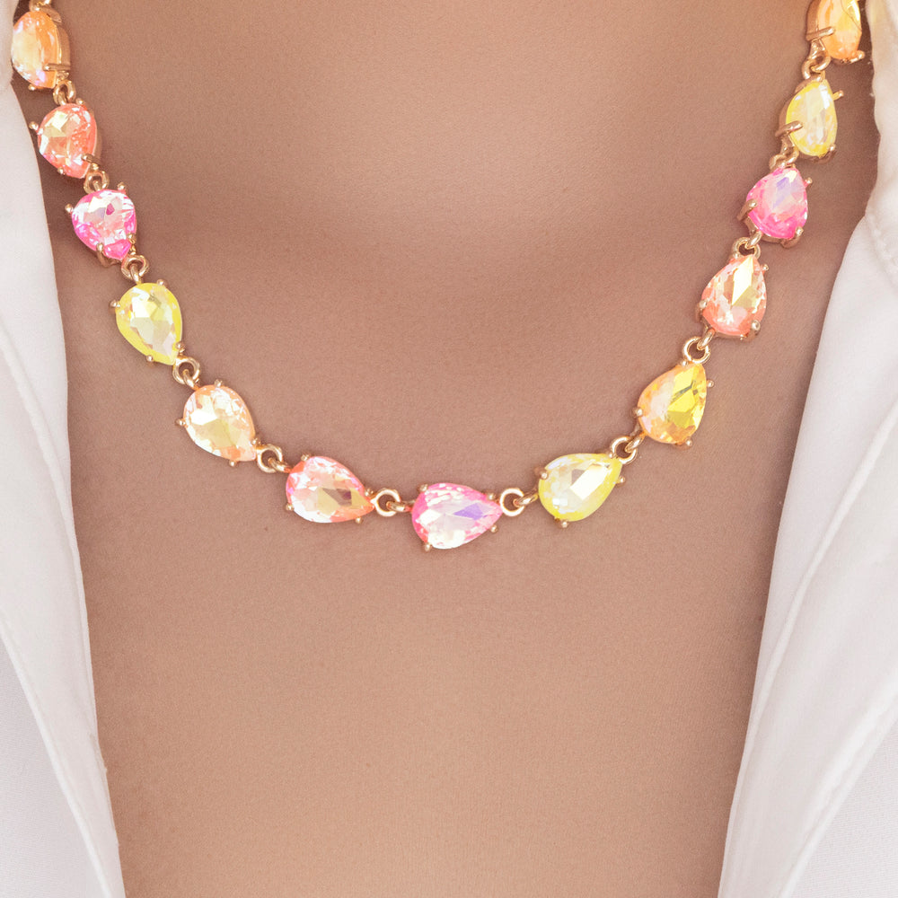 Iridescent Malia Necklace (Pink/Yellow)