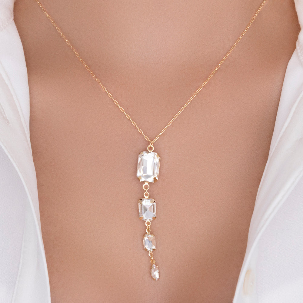Crystal Caroline Drop Necklace