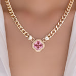 Crystal Patricia Steffy Necklace (Pink)