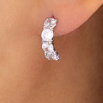 Small Crystal Earrings (Silver)
