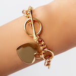 Gold Heart Charm Bracelet
