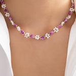 Selena Flower Necklace (Purple)