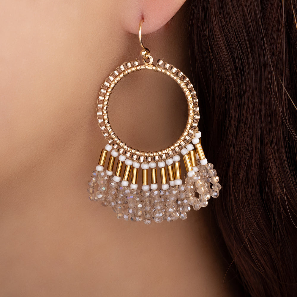 Patricia Bead Earrings (Cream)
