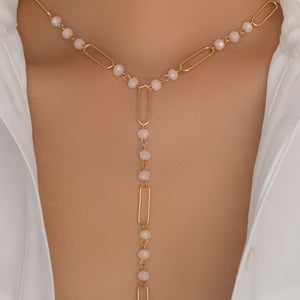 Madelyn Bead Necklace (White)