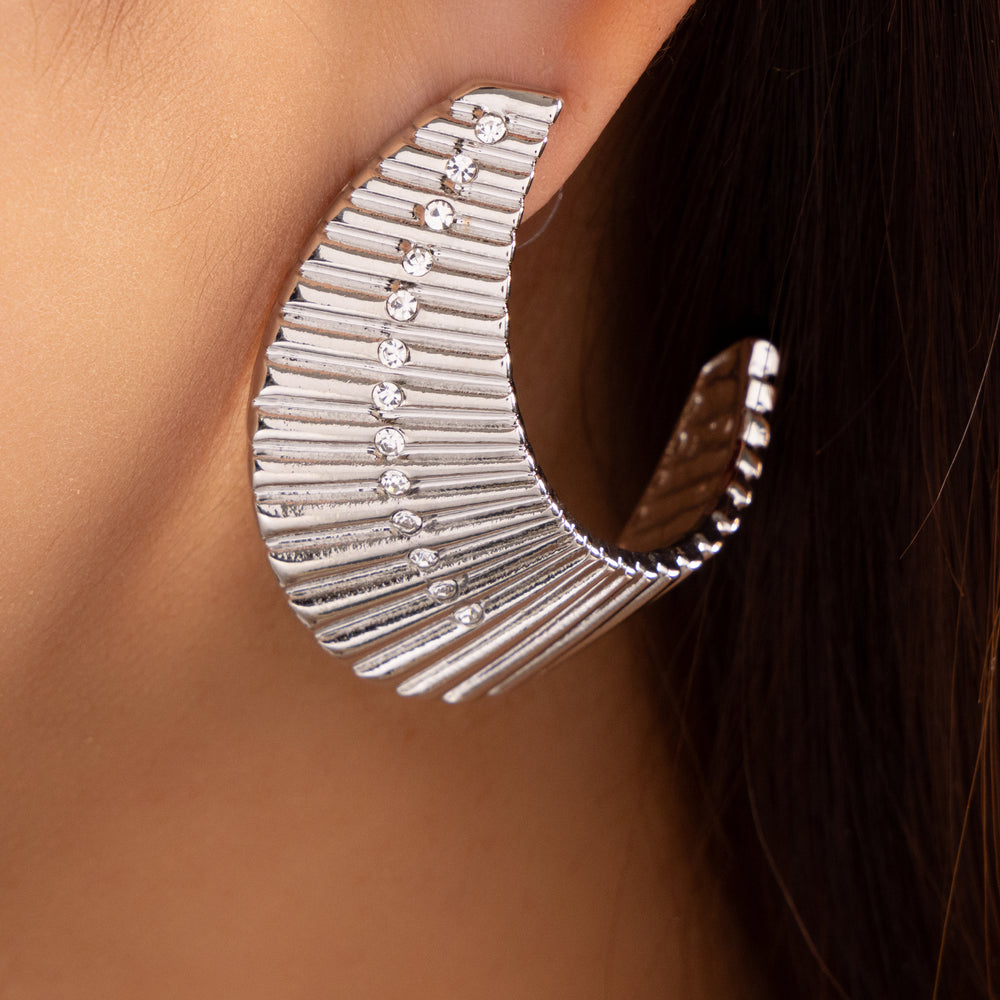 Crystal Melvin Earrings (Silver)