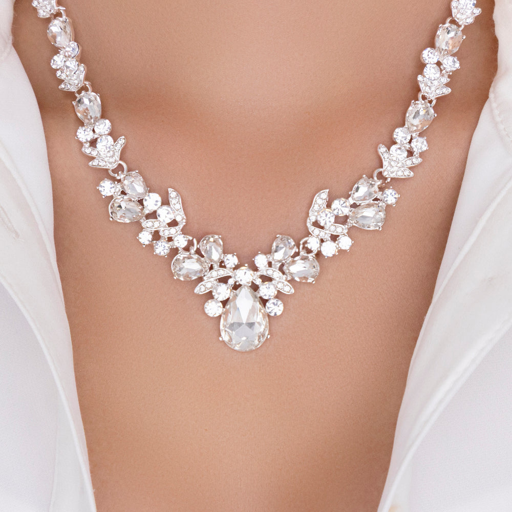Silver Crystal Cassandra Necklace