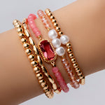Jody Bead Bracelet Set (Pink)