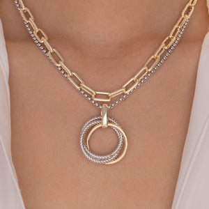 Silver & Gold O Necklace