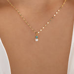 Mini Pearl Necklace (Blue)