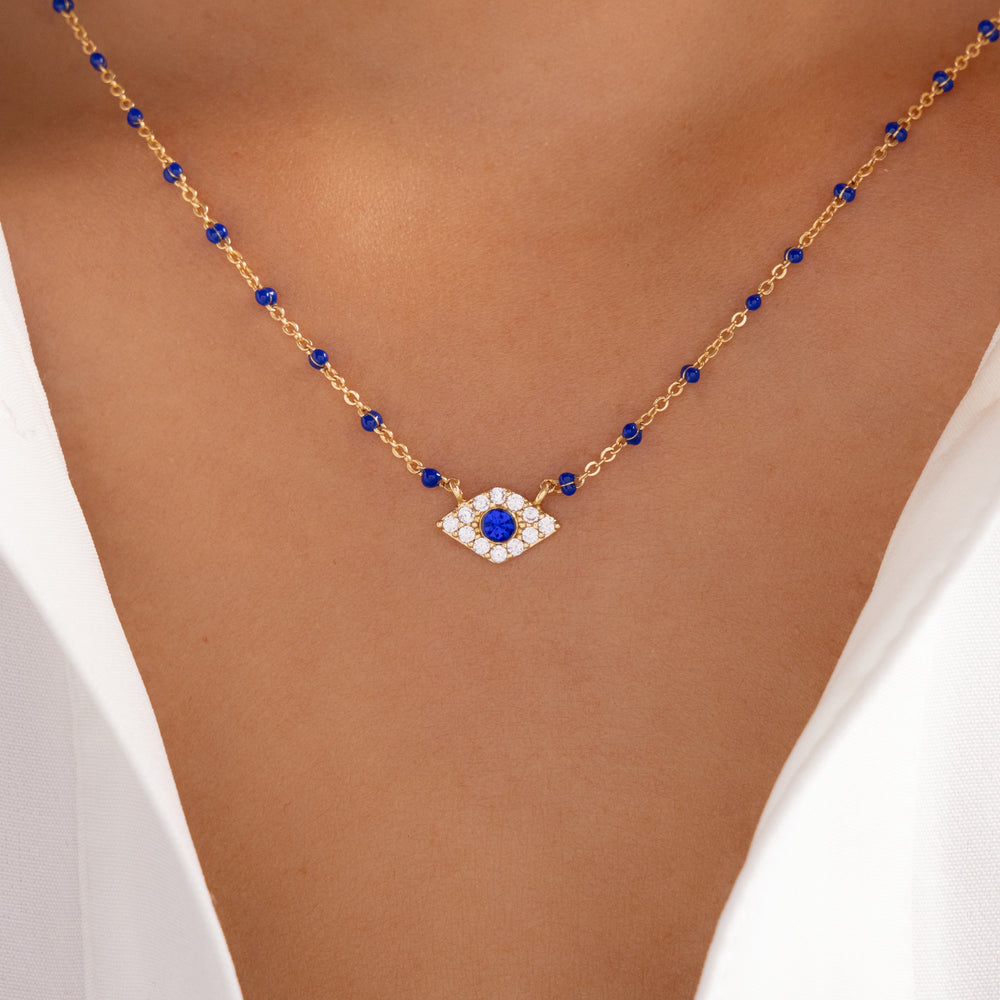 Crystal Eye Necklace (Blue)