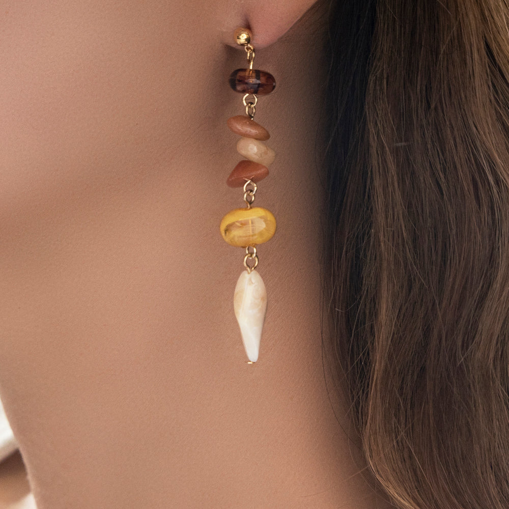 Marie Drop Earrings (Cream)