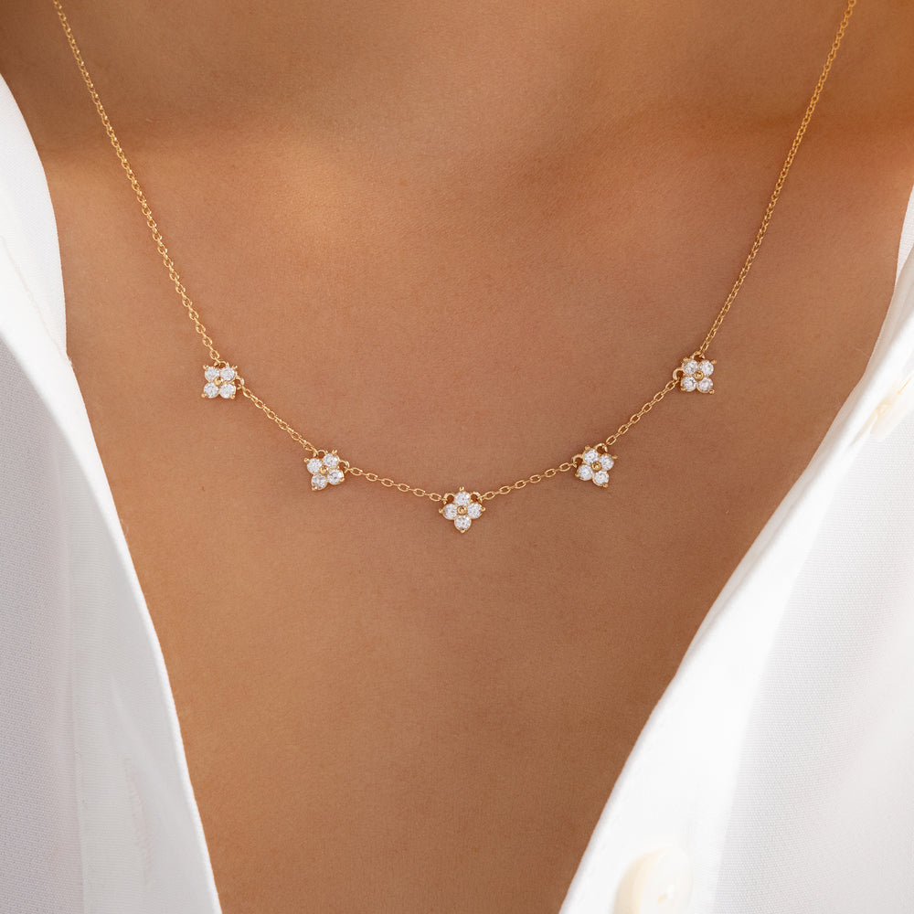 18K Mini Crystal Necklace