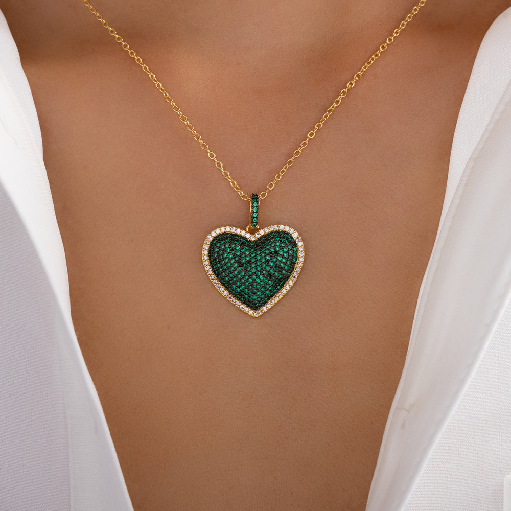 Yolanda Heart Necklace (Emerald)