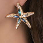 Blue Starfish Earrings