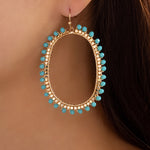 Oval Bead Earrings (Turquoise)