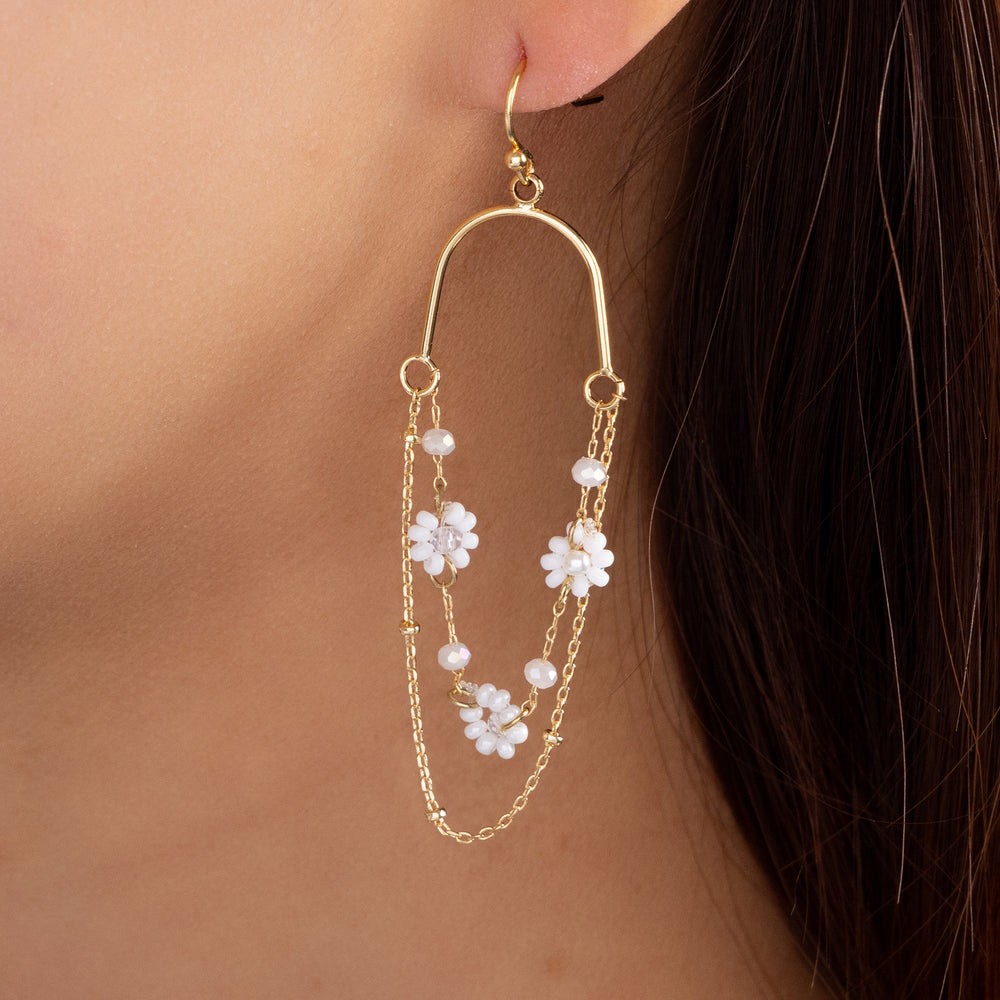 Edith Flower Earrings (White)